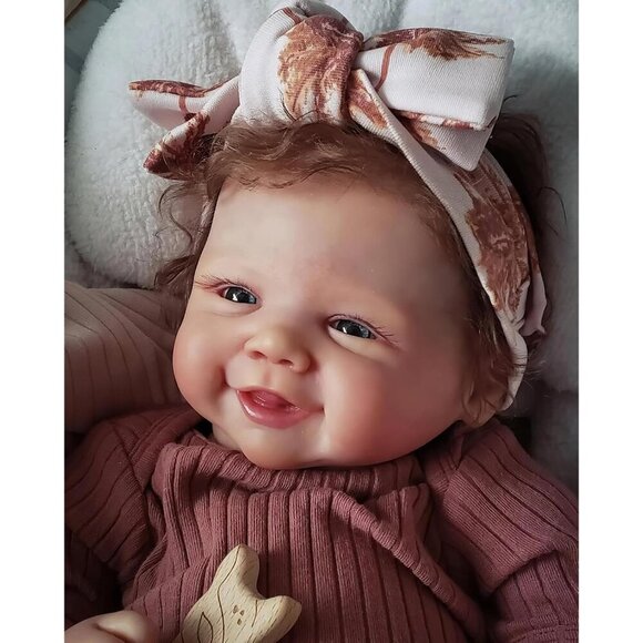 🆕19 Inches Female Cloth Body Hand Rooted Hair Lifelike Newborn Reborn Baby Doll - Picture 6 of 6